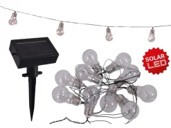 10er-LED-Solar-Lichterkette Glühbirne 7,60 m Schwarz