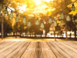 10er-LED-Solar-Lichterkette Glühbirne 7,60 m Schwarz