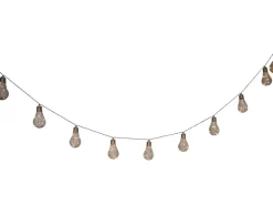 10er-LED-Solar-Lichterkette Glühbirne 7,60 m Schwarz