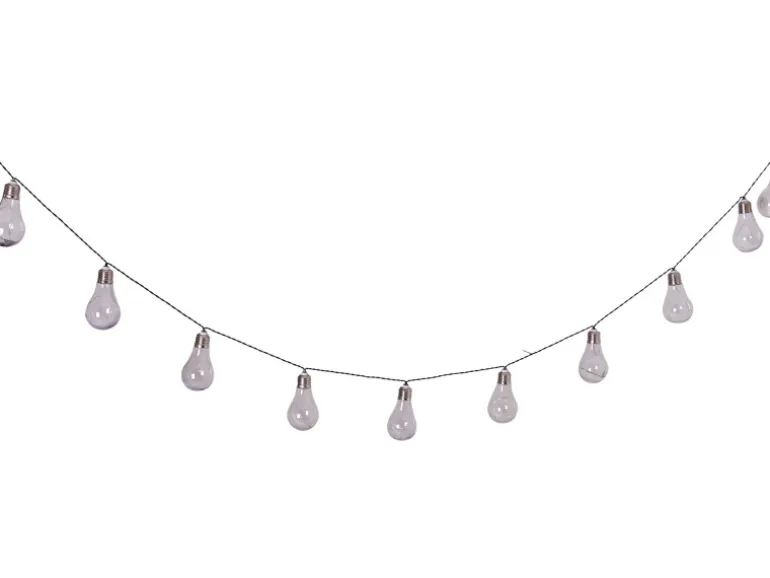 10er-LED-Solar-Lichterkette Glühbirne 7,60 m Schwarz