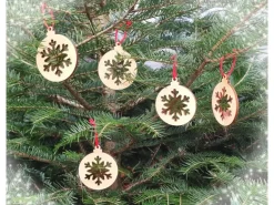 Erst-Holz Christbaumschmuck Holzschmuck Deko Schneeflocke