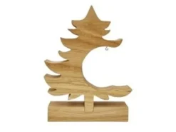 Erst-Holz Dekobaum Dekoweihnachtsbaum Baum mit Kleinen Haken Eichenholz 29,5 cm