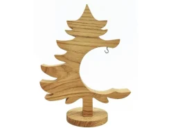 Erst-Holz Dekobaum Dekoweihnachtsbaum Baum mit Kleinen Haken Eichenholz 29,5 cm