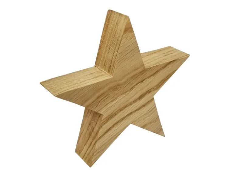 Erst-Holz Holzsterne aus Eiche Weihnachtsdekoration Stern Eiche 26 cm