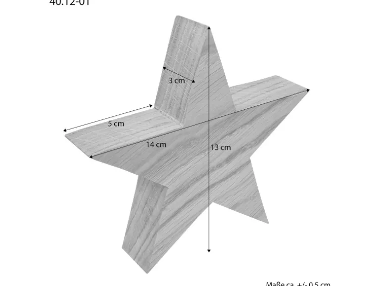 Erst-Holz Holzsterne aus Eiche Weihnachtsdekoration Stern Eiche 26 cm