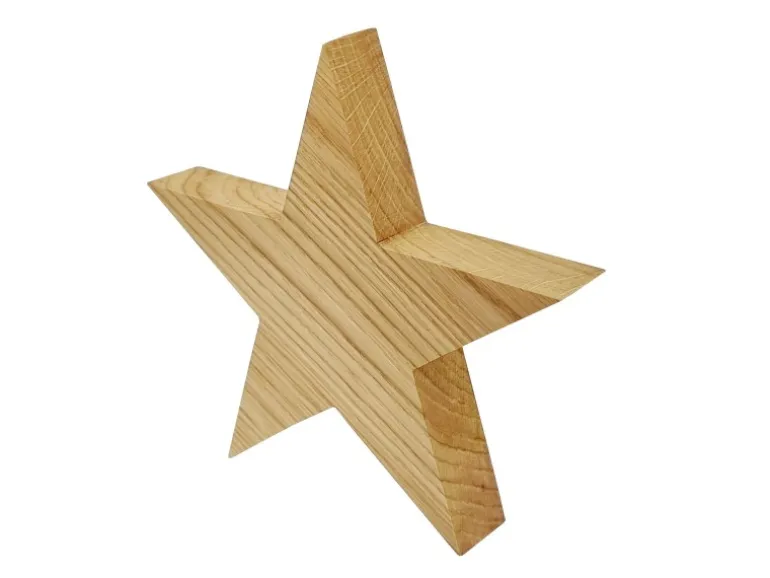 Erst-Holz Holzsterne aus Eiche Weihnachtsdekoration Stern Eiche 26 cm