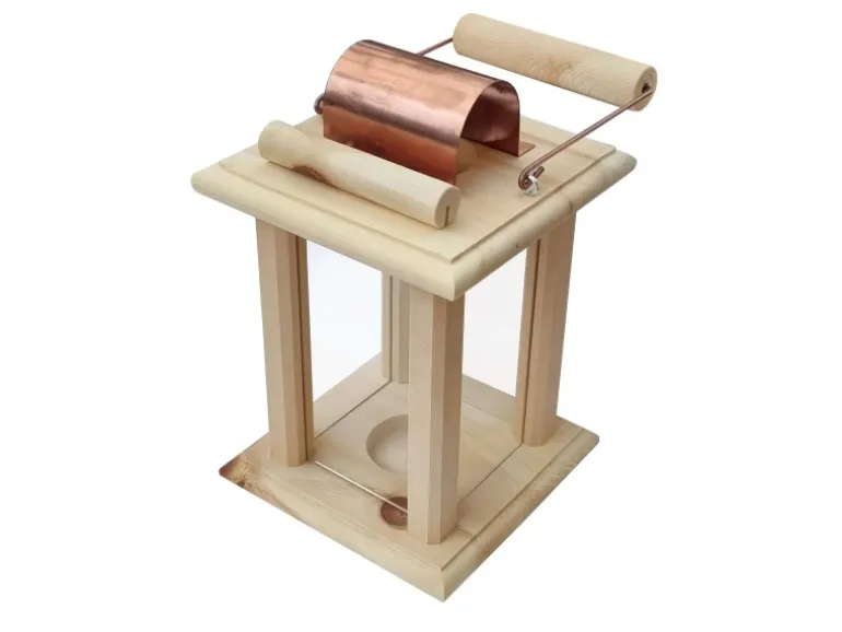 Erst-Holz Schöne Zirbenholzlaterne für Innenräume und Draußen als Dekoration