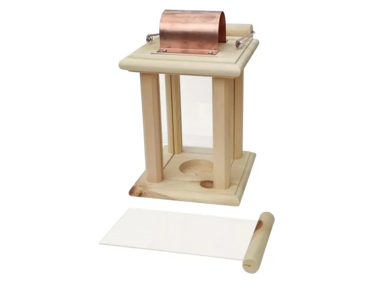 Erst-Holz Schöne Zirbenholzlaterne für Innenräume und Draußen als Dekoration