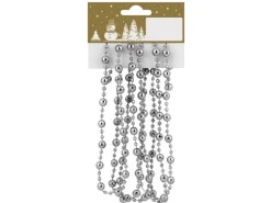 Facettenkugelkette Silber 180 cm