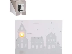 Fensteraufkleber Kirche Weiß batterieb. 22 x 29 cm