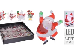 Fensterdeko Weihnachtsfigur mit LED-Beleuchtung 9 cm 4-fach sortiert