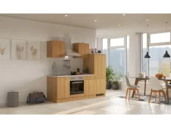 Flex-Well Classic Küchenzeile Nano 220 cm Buche