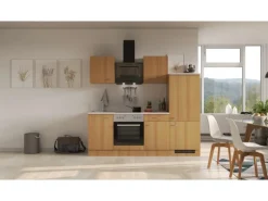 Flex-Well Classic Küchenzeile Nano 220 cm Buche
