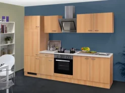 Flex-Well Classic Küchenzeile Nano 270 cm Buche Nachbildung