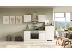 Flex-Well Classic Küchenzeile Lucca 220 cm Weiß matt - Caledonia