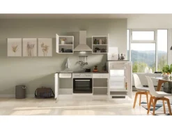 Flex-Well Classic Küchenzeile Lucca 220 cm Weiß matt - Caledonia