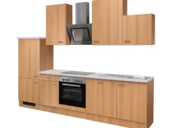 Flex-Well Classic Küchenzeile Nano 280 cm Buche Nachbildung