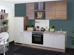 Flex-Well Classic Küchenzeile Florida 270 cm Sonoma Eiche-Weiß-Sonoma Eiche