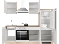 Flex-Well Classic Küchenzeile Florida 220 cm Weiß - Sonoma Eiche