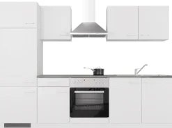 Flex-Well Classic Küchenzeile Lucca 270 cm Weiß matt - Caledonia