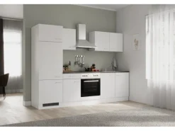 Flex-Well Classic Küchenzeile Lucca 270 cm Weiß matt - Caledonia