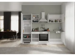 Flex-Well Classic Küchenzeile Lucca 270 cm Weiß matt - Caledonia