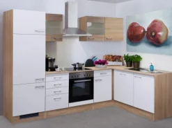 Flex-Well Classic Winkelküche Florida 280 cm Sonoma Eiche-Weiß