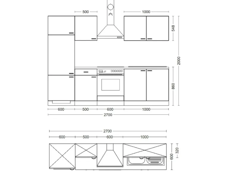 Flex-Well Exclusiv Küchenzeile Lara 270 cm Anthrazit - San Remo Eiche