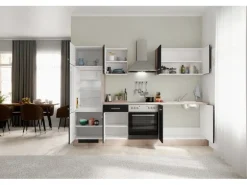 Flex-Well Exclusiv Küchenzeile Lara 270 cm Anthrazit - San Remo Eiche