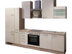 Flex-Well Exclusiv Küchenzeile Orlando 310 cm Kaschmir Glanz - Sonoma Eiche