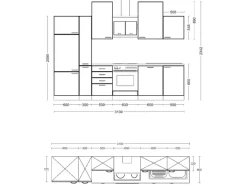Flex-Well Exclusiv Küchenzeile Orlando 310 cm Kaschmir Glanz - Sonoma Eiche