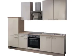 Flex-Well Exclusiv Küchenzeile Orlando 270 cm Kaschmir Glanz-Sonoma Eiche