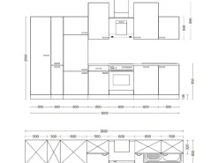 Flex-Well Exclusiv Küchenzeile Vintea 360 cm Magnolia matt - Lancelot Oak