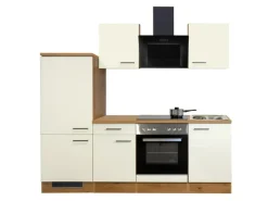 Flex-Well Exclusiv Küchenzeile Vintea 220 cm Magnolia Matt - Lancelot Oak