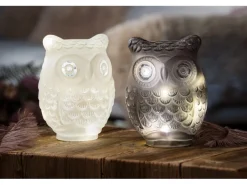 FlowerPower LED-Deko-Eule Nocuta Grau