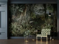 Fototapete  3D Wald Dschungel Grün Weiß 4,00m x 2,70m FSC®