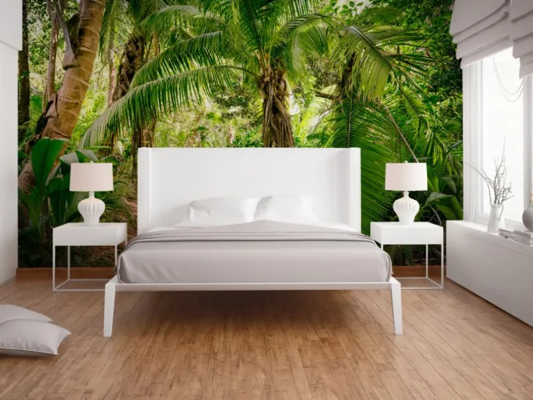 Fototapete Palmen Dschungel Grün Braun 3,50 m x 2,55 m FSC®