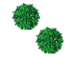 furnicato Künstliche Buchsbaumkugel mit Lavendel 2 Stk. 30 cm