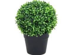 furnicato Künstliche Buchsbäume 2 Stk. mit Topf Kugelform Grün 32 cm