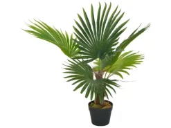 furnicato Künstliche Pflanze Palme mit Topf Grün 70 cm