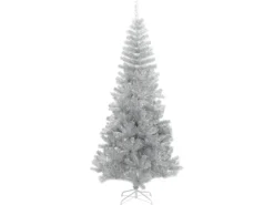 furnicato Künstlicher Weihnachtsbaum mit Ständer Silber 210 cm PET