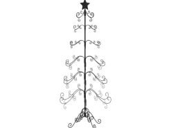 furnicato Metall-Weihnachtsbaum für Dekorationen Schwarz 180 cm