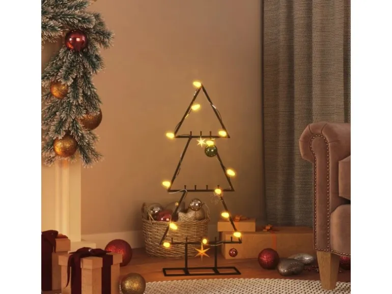 furnicato Metall-Weihnachtsbaum Deko Schwarz 60 cm