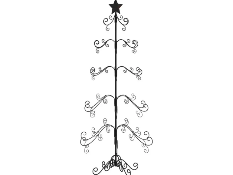 furnicato Metall-Weihnachtsbaum für Dekorationen Schwarz 150 cm
