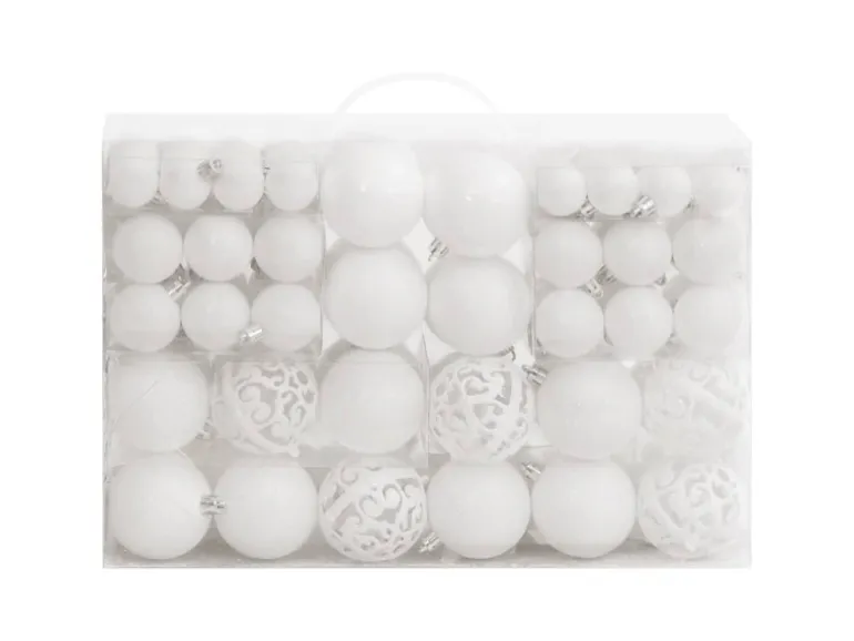 furnicato 111-tlg. Weihnachtskugel-Set Weiß Polystyrol