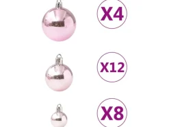 furnicato 100-tlg. Weihnachtskugel-Set Rosa
