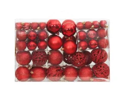 furnicato 111-tlg. Weihnachtskugel-Set Rot Polystyrol
