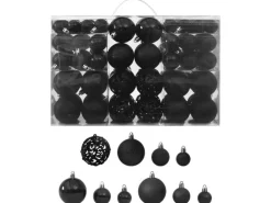 furnicato 100-tlg. Weihnachtskugel-Set Schwarz