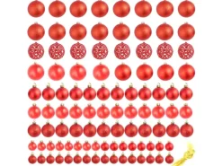 furnicato 100-tlg. Weihnachtskugel-Set 3/4/6 cm Rot