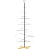 furnicato Weihnachtsbaum Metall mit Holzständer Schwarz 180 cm